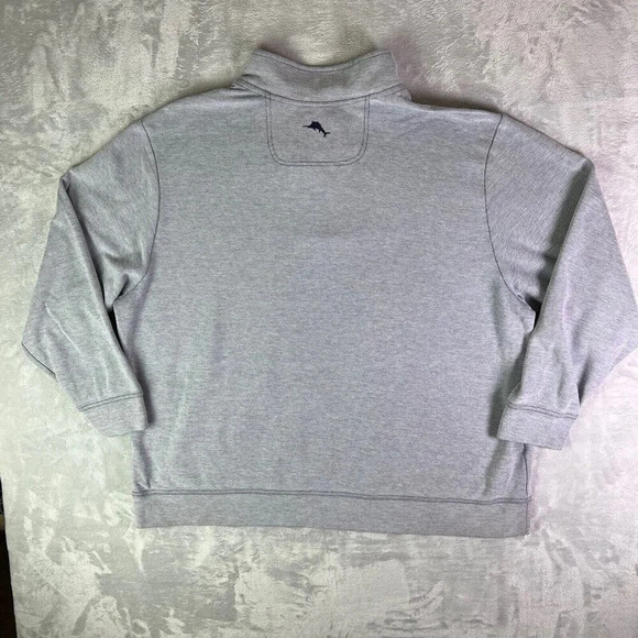 Tommy Bahama Quarter Zip Fleece Sweatshirt Men's 2XLB Grey/Blue Beachy Summer - Picture 8 of 16